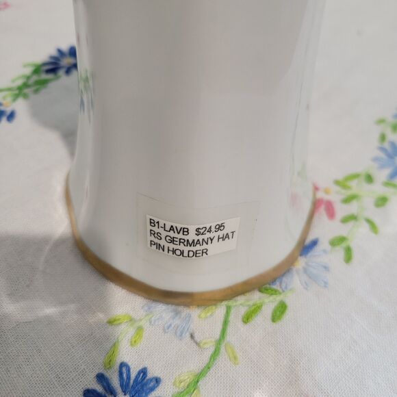 Vintage/Antique R S Schlegelmilch Germany Porcelain Hat Pin Holder Blue Star - Picture 4 of 7